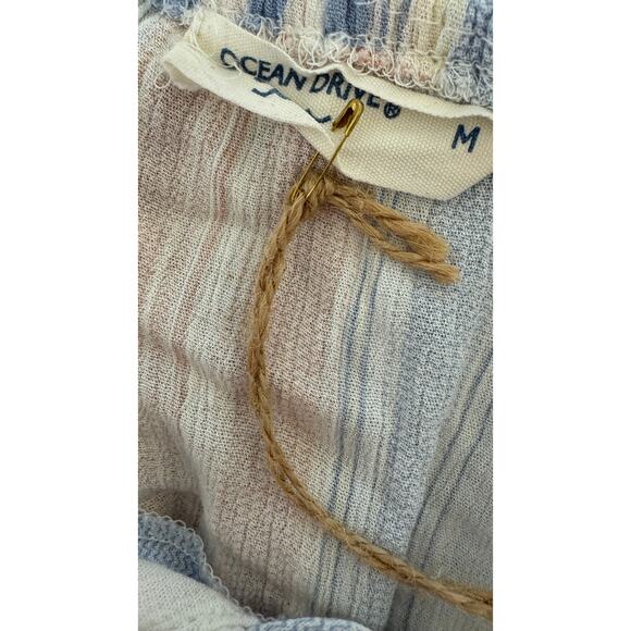 Ocean Drive Blue/Peach Off Shoulder Top Sz M - Picture 4 of 7